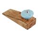 2 Pieces Blue Wheel Flower Ceramic Wooden Door Stopper
